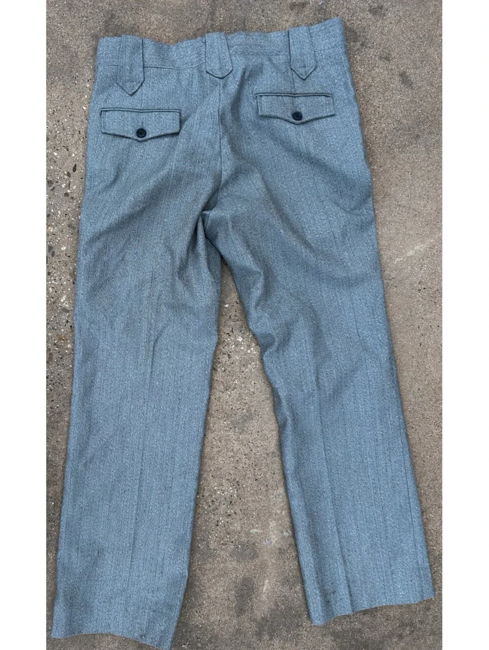 Womens Herringbone Tweed Pants Wool Blend Straight Leg Trousers Casual Fit 30x29